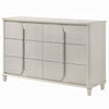 Veda Wide Dresser | Luxurious Pearl White Wood | 6 Modern Drawers
