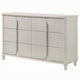 Veda Wide Dresser | Luxurious Pearl White Wood | 6 Modern Drawers