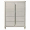 Veda Tall Dresser Chest | Elegant Pearl White Wood | 5 Modern Drawers BM333139