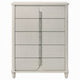 Veda Tall Dresser Chest | Elegant Pearl White Wood | 5 Modern Drawers BM333139