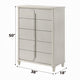 Veda Tall Dresser Chest | Elegant Pearl White Wood | 5 Modern Drawers BM333139