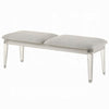 Veda Accent Bench | Light Gray Boucle | Pearl White Wood Finish | 54’’ BM333140
