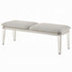 Veda Accent Bench | Light Gray Boucle | Pearl White Wood Finish | 54’’ BM333140