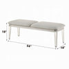 Veda Accent Bench | Light Gray Boucle | Pearl White Wood Finish | 54’’ BM333140