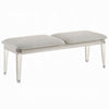 Veda Accent Bench | Light Gray Boucle | Pearl White Wood Finish | 54"