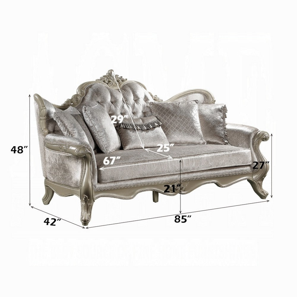 Bertha Sofa | Ornate Carved European Classic Beige Champagne | 85’’ BM333141