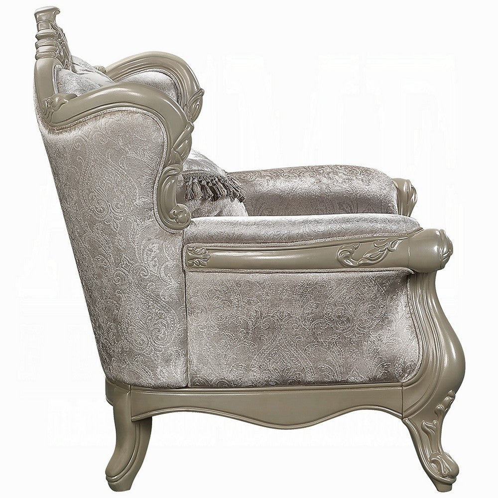 Bertha Accent Chair | European Ornate Carved Beige | Champagne Wood BM333142