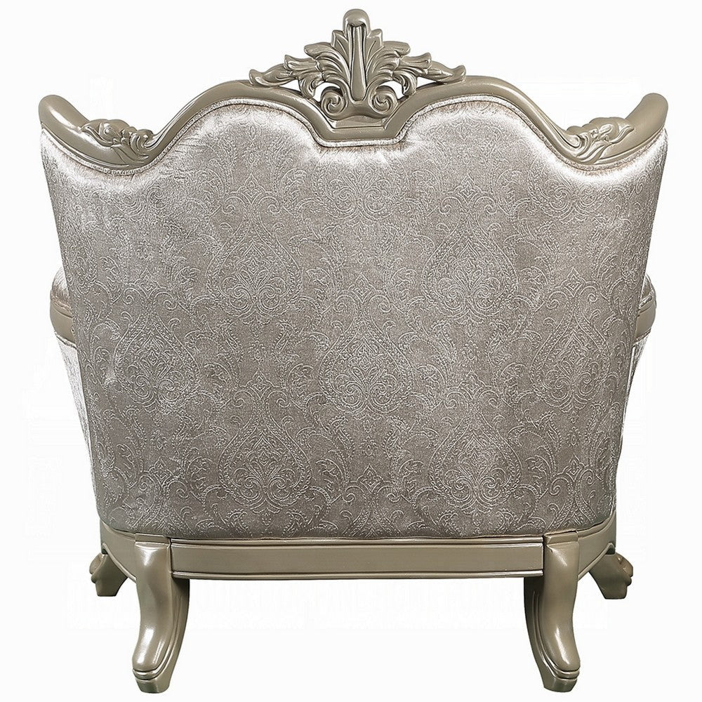 Bertha Accent Chair | European Ornate Carved Beige | Champagne Wood BM333142