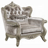 Bertha Accent Chair | European Ornate Carved Beige | Champagne Wood