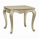 Bertha End Table | Ornate Carved Classical Champagne Gold Wood | 28"