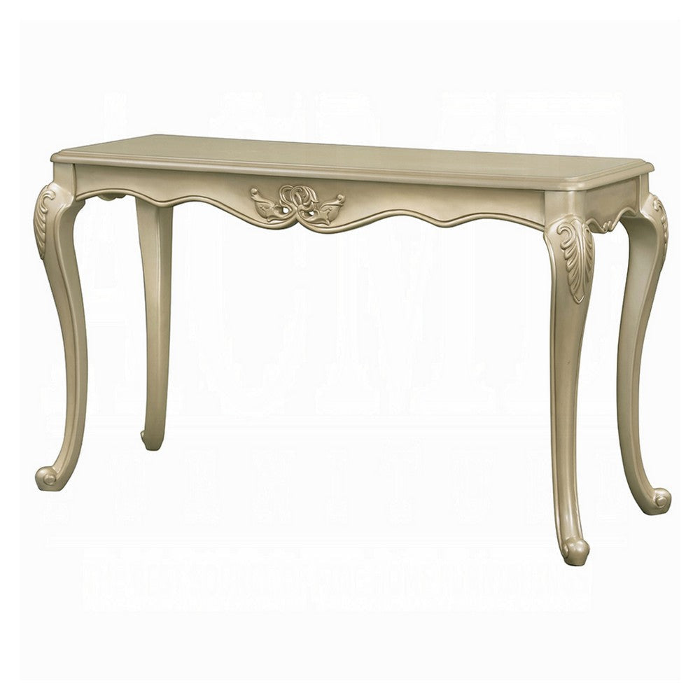 Bertha Sofa Table | Ornate Classic European Champagne Gold Wood 52’’ BM333145