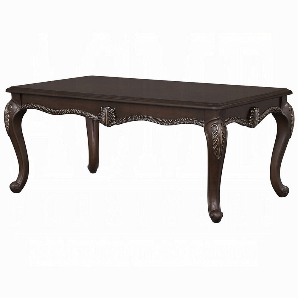 Reese Coffee Table | European Carved Classic Cherry Brown Wood | 48’’ BM333146