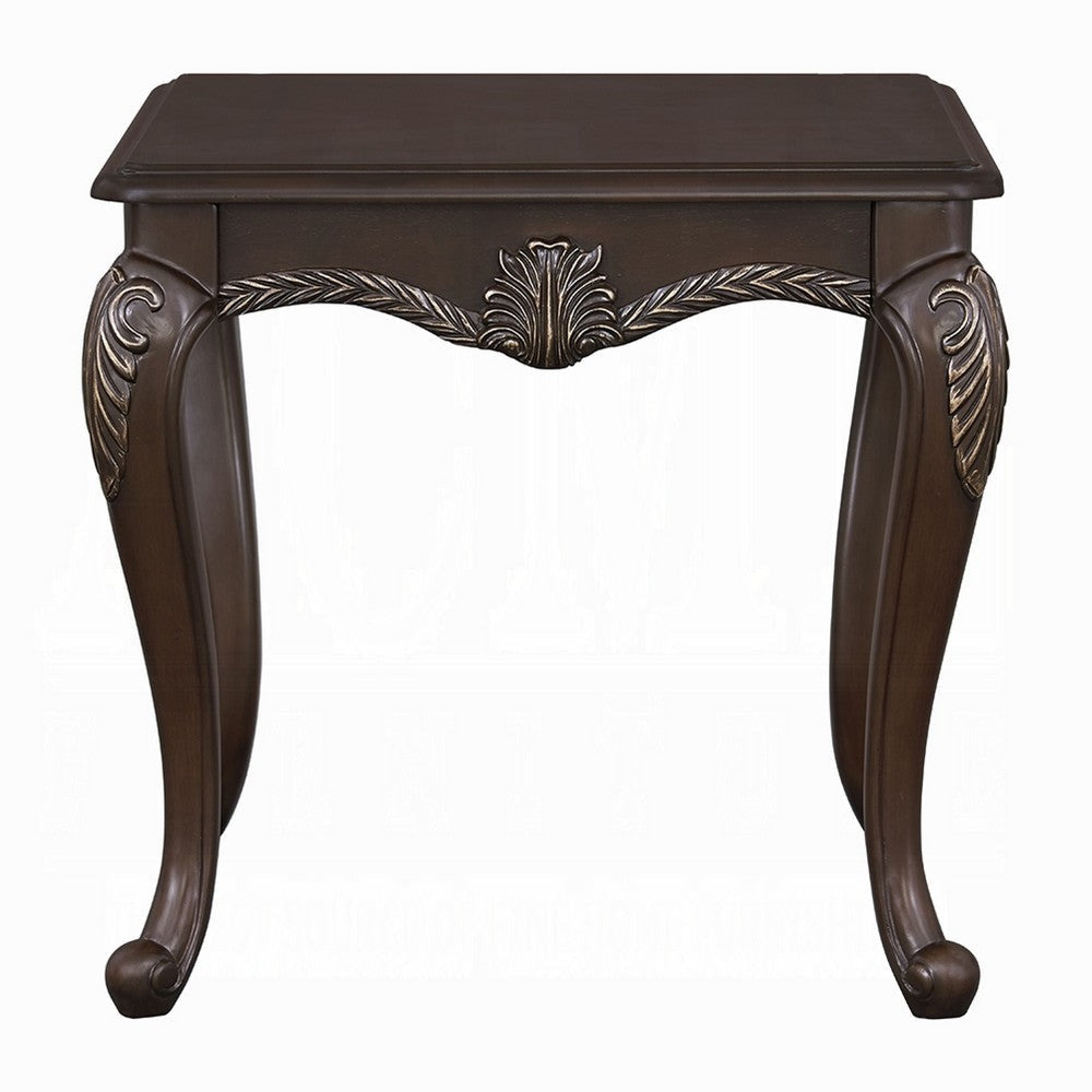 Reese Side Table | European Carved Classic Cherry Brown Wood | 28’’ BM333147