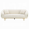 Artina Sofa | 2 Accent Throw Pillows | Ivory Velvet | Gold Metal | 89’’ BM333148