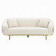 Artina Sofa | 2 Accent Throw Pillows | Ivory Velvet | Gold Metal | 89’’ BM333148