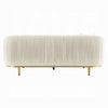 Artina Sofa | 2 Accent Throw Pillows | Ivory Velvet | Gold Metal | 89’’ BM333148