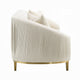Artina Sofa | 2 Accent Throw Pillows | Ivory Velvet | Gold Metal | 89’’ BM333148