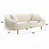 Artina Sofa | 2 Accent Throw Pillows | Ivory Velvet | Gold Metal | 89’’ BM333148