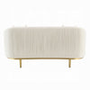 Artina Loveseat | 2 Accent Throw Pillows | Ivory Velvet and Gold 74’’ BM333149