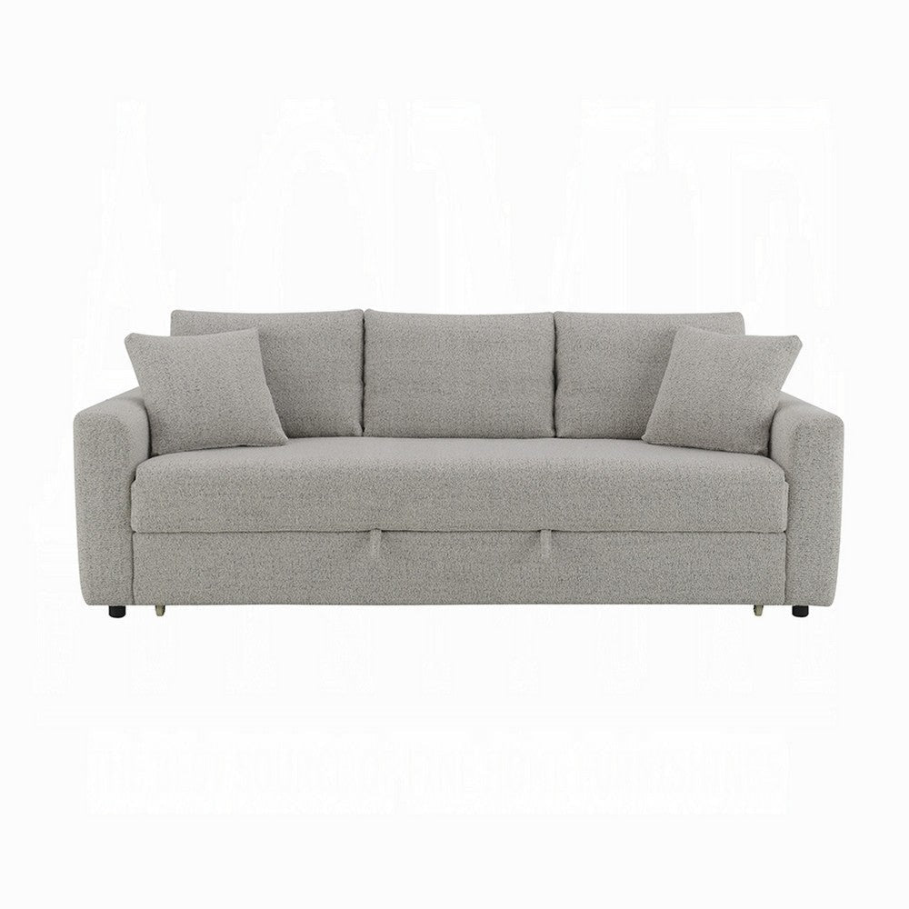 Conan Sleeper Sofa | Full Fold Out Bed | 2 Pillows | Gray Boucle | 89’’ BM333150
