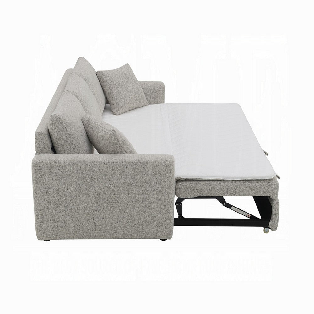Conan Sleeper Sofa | Full Fold Out Bed | 2 Pillows | Gray Boucle | 89’’ BM333150