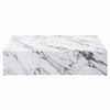 Ritzy Coffee Table | Modern Plinth | White Gray Faux Stone | 48’’ BM333153