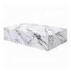 Ritzy Coffee Table | Modern Plinth | White Gray Faux Stone | 48’’ BM333153