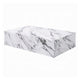 Ritzy Coffee Table | Modern Plinth | White Gray Faux Stone | 48’’ BM333153