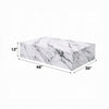 Ritzy Coffee Table | Modern Plinth | White Gray Faux Stone | 48’’ BM333153