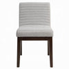 Eyna Side Dining Chair Set of 2 | Soft Gray Linen | Dark Brown Wood BM333154