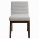 Eyna Side Dining Chair Set of 2 | Soft Gray Linen | Dark Brown Wood BM333154
