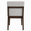Eyna Side Dining Chair Set of 2 | Soft Gray Linen | Dark Brown Wood BM333154
