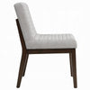 Eyna Side Dining Chair Set of 2 | Soft Gray Linen | Dark Brown Wood BM333154