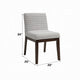 Eyna Side Dining Chair Set of 2 | Soft Gray Linen | Dark Brown Wood BM333154