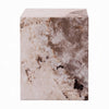 Itah Accent End Table | Square | White and Brown Faux Stone | 16’’ BM333155