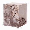 Itah Accent End Table | Square | White and Brown Faux Stone | 16’’ BM333155