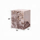 Itah Accent End Table | Square | White and Brown Faux Stone | 16’’ BM333155