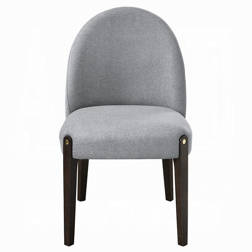 Jeh Side Dining Chair Set of 2 | Gray Chenille | Espresso Brown Wood BM333156