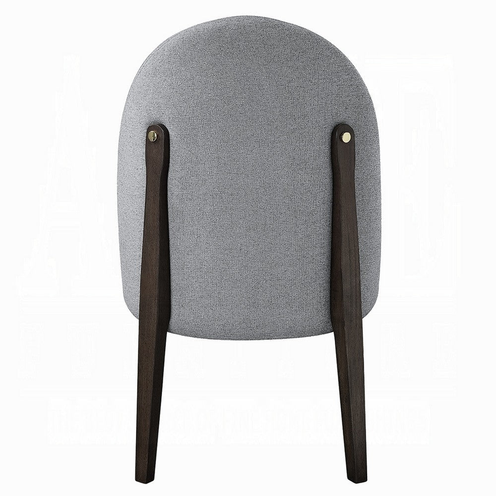 Jeh Side Dining Chair Set of 2 | Gray Chenille | Espresso Brown Wood BM333156