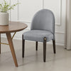 Jeh Side Dining Chair Set of 2 | Gray Chenille | Espresso Brown Wood