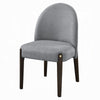 Jeh Side Dining Chair Set of 2 | Gray Chenille | Espresso Brown Wood