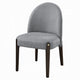 Jeh Side Dining Chair Set of 2 | Gray Chenille | Espresso Brown Wood
