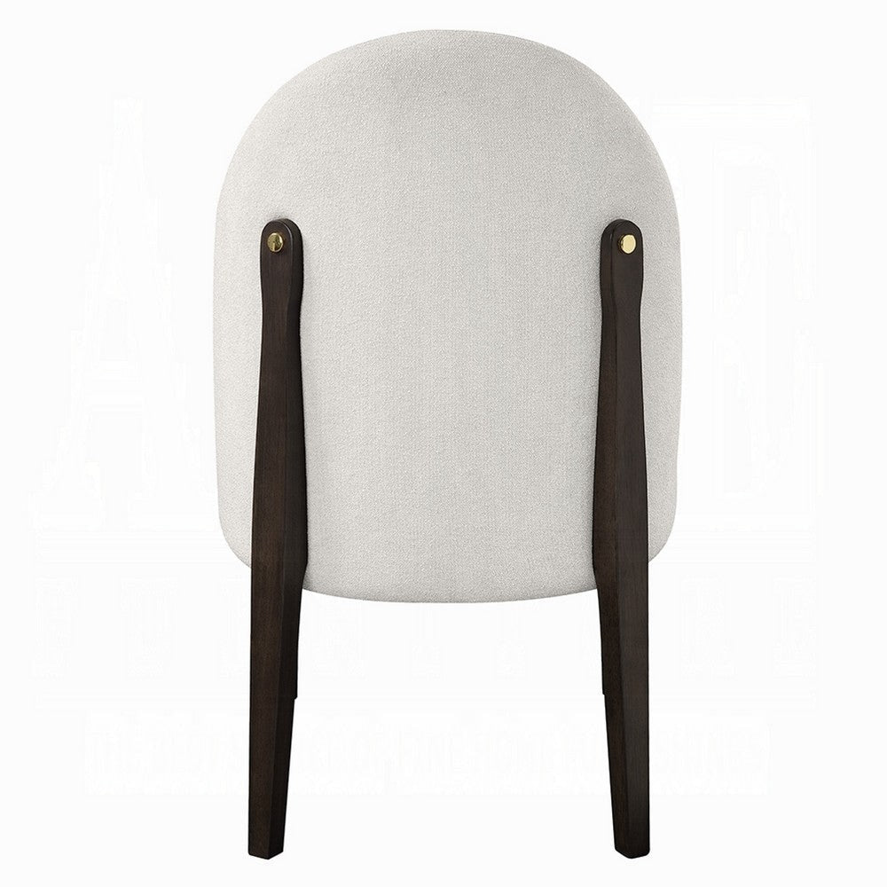 Jeh Side Dining Chair Set of 2 | Beige Chenille | Espresso Brown Wood BM333157