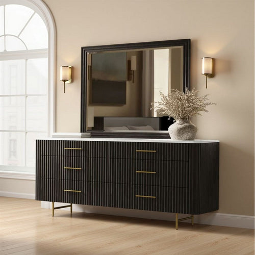 Jeh Dresser Mirror | Espresso Brown Wood | Sleek Rectangular 36x42