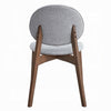 Hamza Side Dining Chair Set of 2 | Light Gray Linen Walnut Brown Wood BM333160