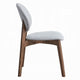 Hamza Side Dining Chair Set of 2 | Light Gray Linen Walnut Brown Wood BM333160