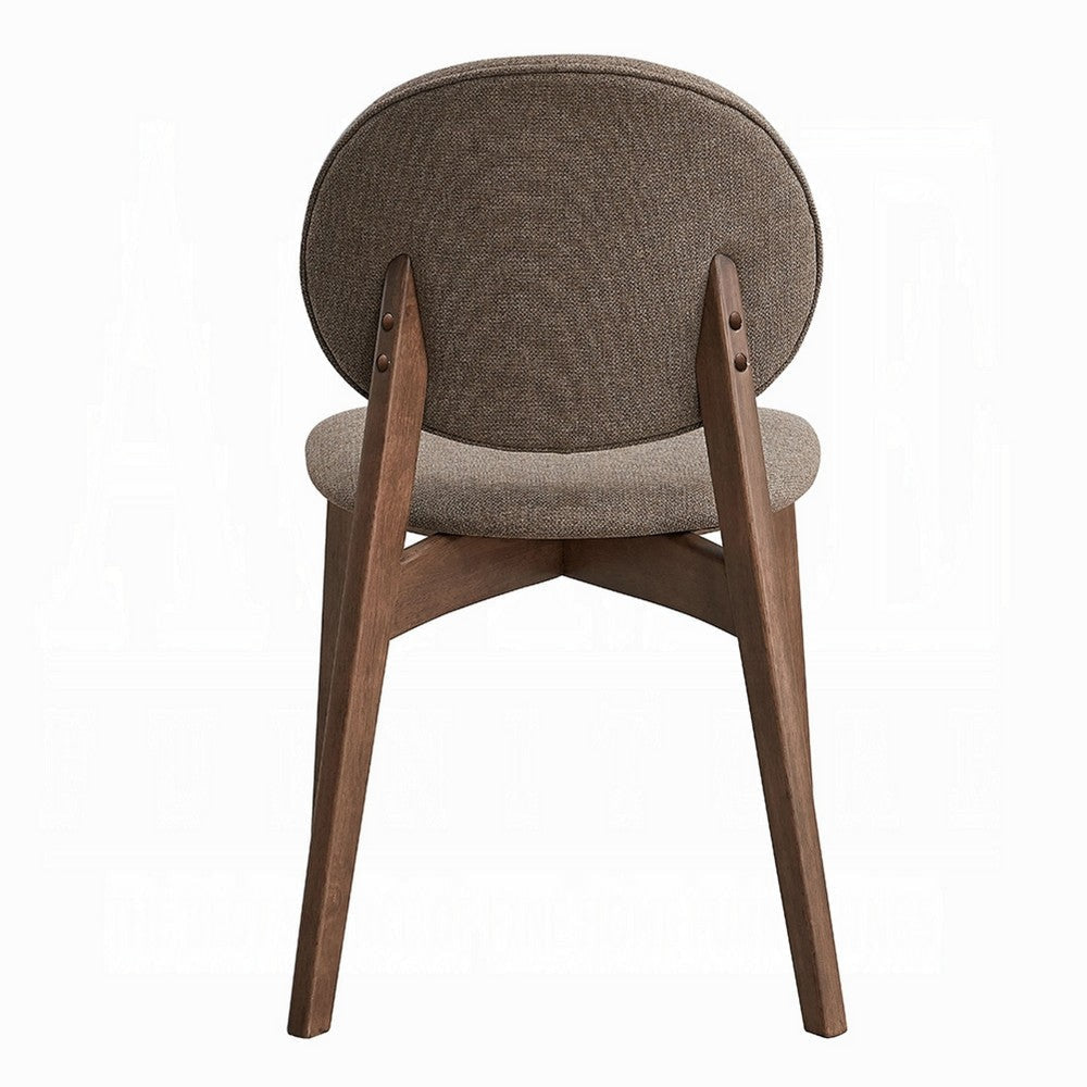 Hamza Side Dining Chair Set of 2 | Light Brown Linen | Rubberwood BM333161