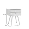 Ian Small Nightstand w 2 Drawers | Modern White Solid Mahogany Wood