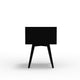 Ian Small Nightstand w 2 Drawers | Modern Black Solid Mahogany Wood
