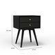 Ian Small Nightstand w 2 Drawers | Modern Black Solid Mahogany Wood